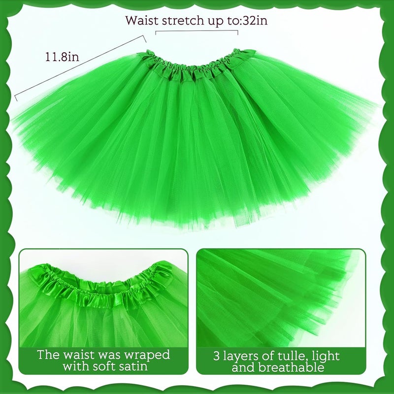 Lainlight Store Tutu for Girls, 3 Layered Tulle Tutu Skirts Set with Heart Glasses,Ponytail Headband Cosplay Party Supplies - Image 4